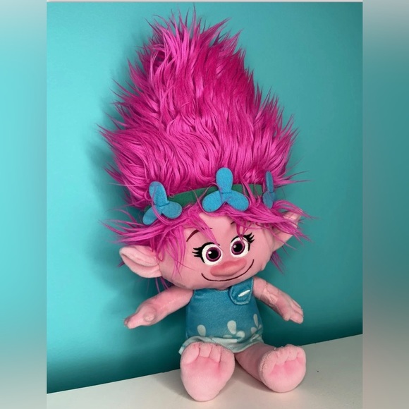 Poppy Pink Troll Plush 17" Dreamworks Trolls Movie Plush Doll Stuffed Toy 2016 - Picture 4 of 4